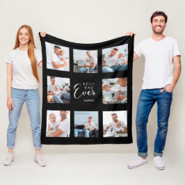 Manta Polar Mejor padre que nunca collage de fotos de padre bl