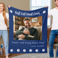 Mejor Papá de Gatos Patas Foto de Mascota Azul