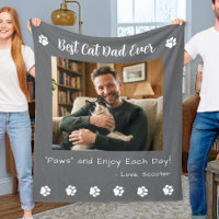 Mejor Papá de Gatos Patas Foto de Mascota Gris