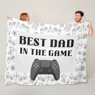 Manta Polar Mejor papá en el esbozo de juego blanco grande