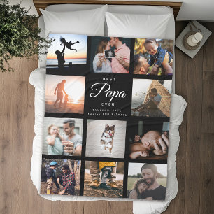 Manta Polar Mejor PAPA jamás Collage de fotos Personalizado mo