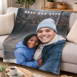 Manta Polar Mejor Papá Personalizado Foto De Familia Keepsake