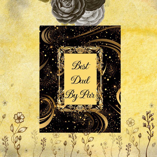 Manta Polar Mejor Papá Por Par Modern Calligraphy Leafy Swirl  (Best Dad By Par Modern Calligraphy Leafy Swirl Fun Fleece Blanket)