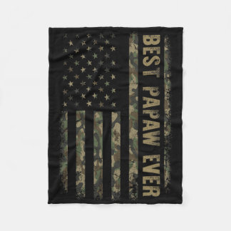 Manta Polar Mejor Papaw Camuflaje Bandera Americana Día del Pa