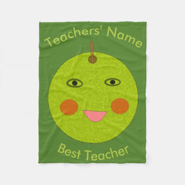 Manta Polar Mejor profesor feliz Personalizado de Apple Fleece (Anverso)