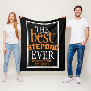 Manta Polar Mejor Stepdad de Tipografía de la Vida Negra Fleec
