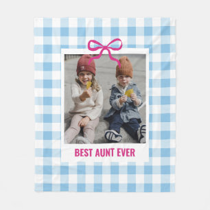 Manta Polar Mejor tía cumpleaños personalizado foto Gingham