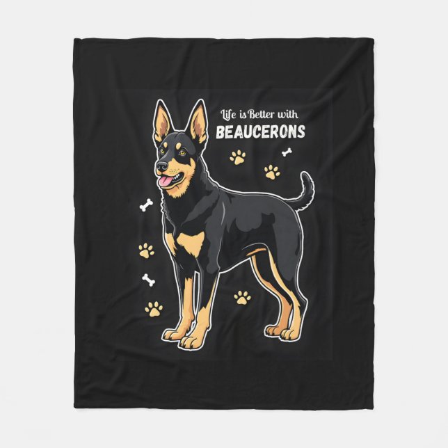 Manta Polar Mejor vida con Beauce Sheepdog Tank Top (Anverso)