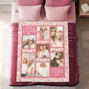 Manta Polar Mejores Amigas Estilo BFF Amistad Foto Rosa