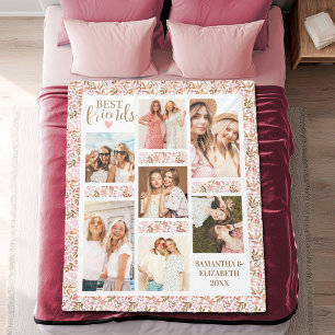 Manta Polar Mejores Amigas Estilo BFF Amistad Foto Rosa