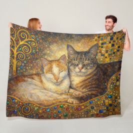 Manta Polar Mejores amigos gatos inspirados en Klimt