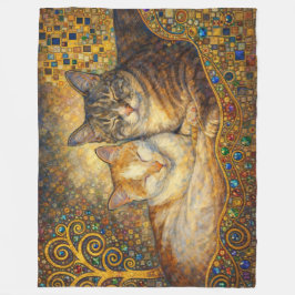 Manta Polar Mejores amigos gatos inspirados en Klimt
