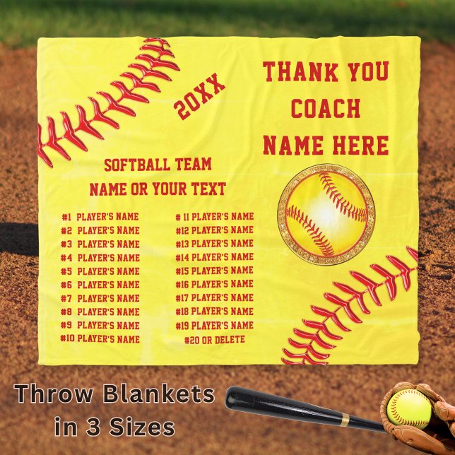 Manta Polar Mejores Regalos para Entrenadores de Sóftbol, Pers (Best softball coach gifts. They are best, gift ideas for softball coaches, because you personalized.)