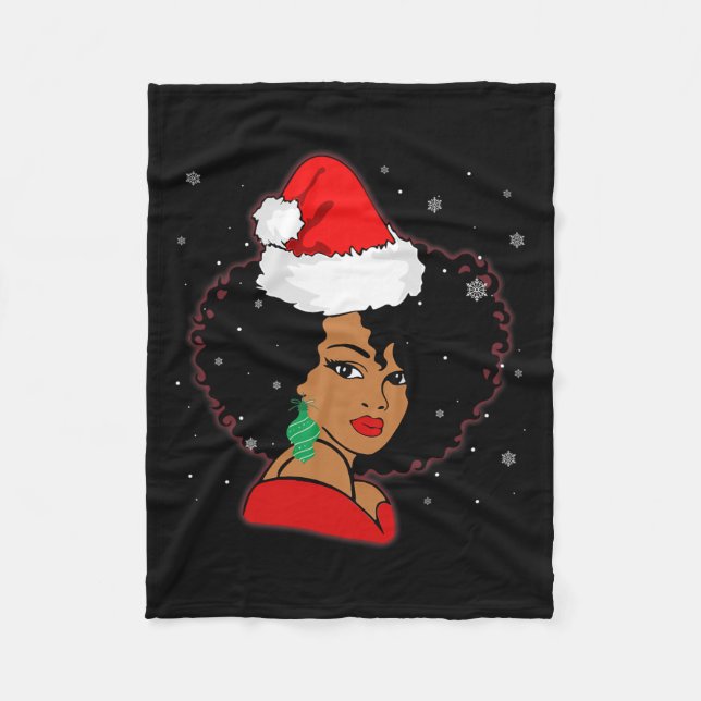 Manta Polar Melanin Navidades de la Chica africana norteameric (Anverso)