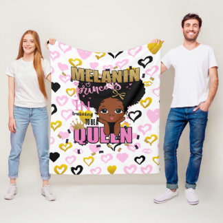 Manta Polar Melanin Princess Entrenamiento Para Ser Regalo Rei