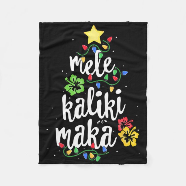 Manta Polar Mele Kalikimaka Christmas Hawaiian T Shirt  (Anverso)