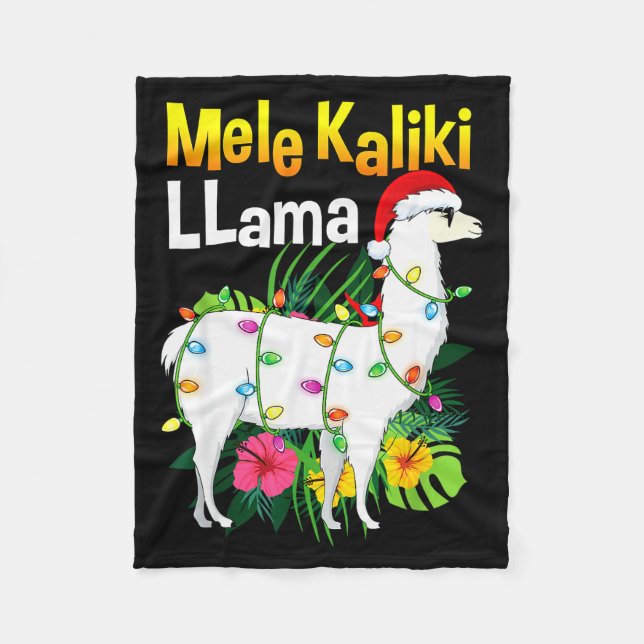 Manta Polar Mele Kalikimaka Christmas Shirt Hawaiian Llama X-m (Anverso)