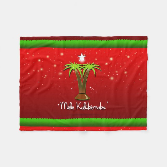 Manta Polar Mele Kalikimaka Palm Tree para Navidad (Frente (Horizontal))