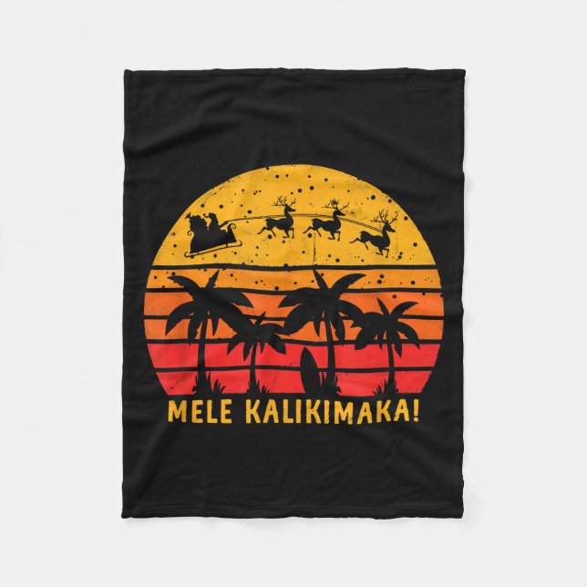 Manta Polar Mele Kalikimaka Retro Hawaiian Christmas Family Va (Anverso)