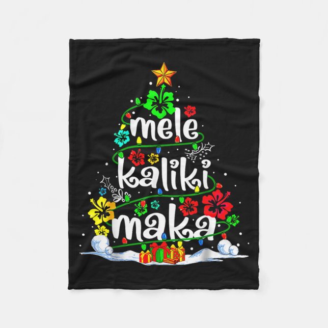 Manta Polar Mele Kalikimaka Trocal Christmas Hawaiian Santa Xm (Anverso)