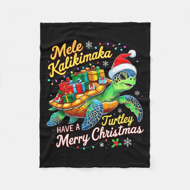 Manta Polar Mele Kalikimaka Turtley Have A Merry Christmas  (Anverso)