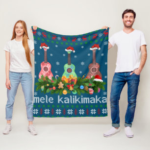 Manta Polar Mele Kalikimaka Ukulele Guitar Gift Ugly Ukulele