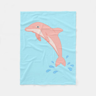 Manta Polar Melocotones el delfín rosado