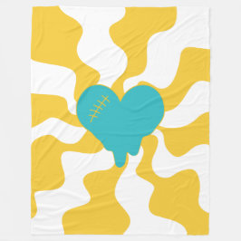 Manta Polar Melt cardíaco - turquesa y amarillo