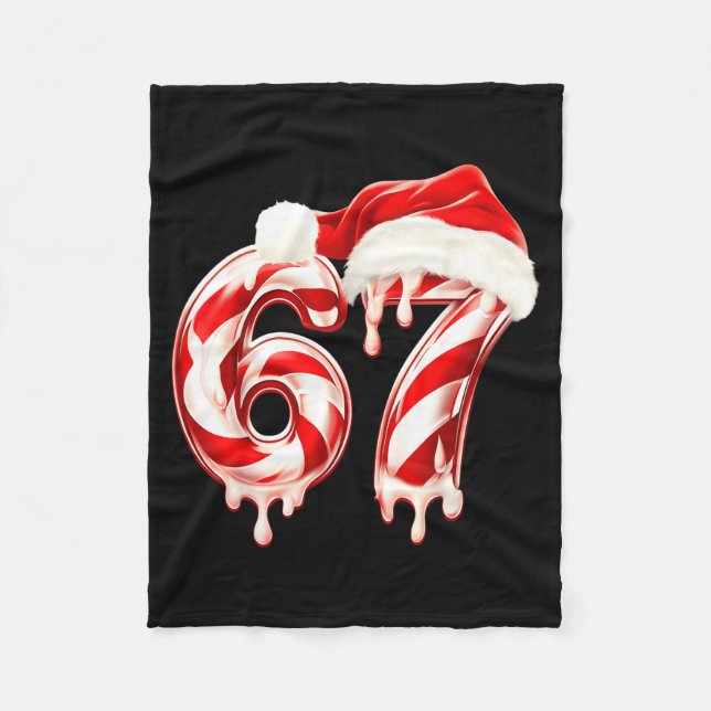 Manta Polar Melting Candy Cane 67 Christmas Design, Santa Hat  (Anverso)