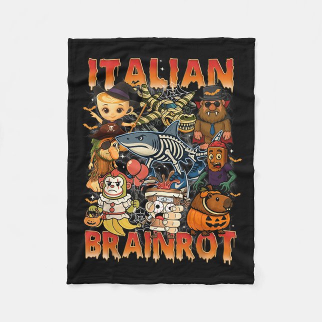 Manta Polar Meme de Brainrot italiano Halloween C (Anverso)