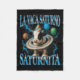 Manta Polar Meme de Brainrot italiano La Vaca Saturno Saturnit