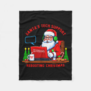 Manta Polar Meme de computadora divertido Santa apoyo técnico 