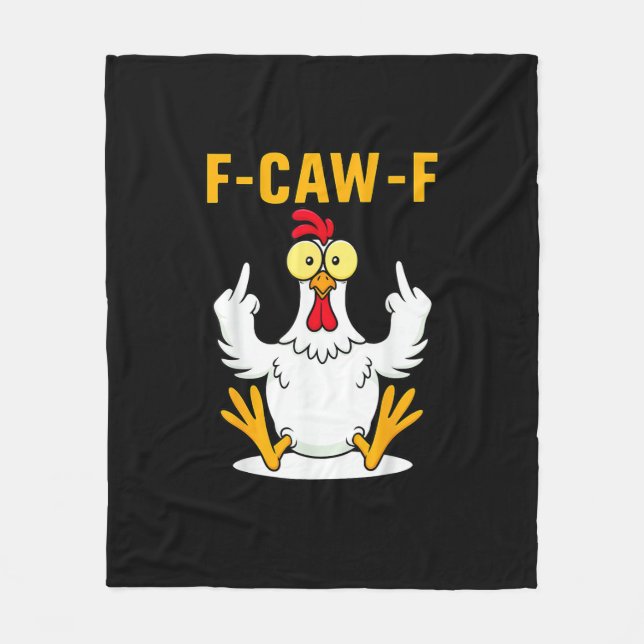 Manta Polar Meme de gallo de cita F-Caw-F (Anverso)
