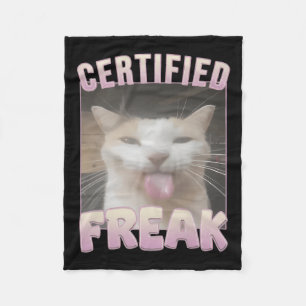 Manta Polar Meme de gato Freak Funny Certificado