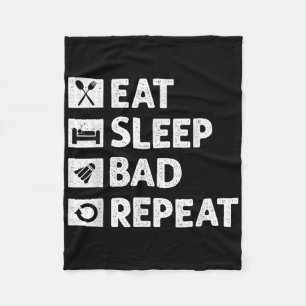 Manta Polar Meme del lanzador divertido Badminton Eat Sleep Re