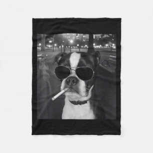 Manta Polar Meme Divertido de Perro Fumando Cigarrillo Perro A