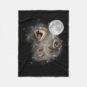 Manta Polar Meme maldecido de tres gatos malvados de luna