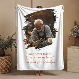 Manta Polar Memorial Blanket Loss of Loved One Photo Text