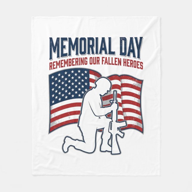 Manta Polar Memorial Day Fallen Heroes Patriotic Soldier Shirt (Anverso)