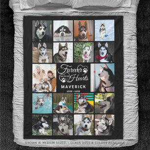 Manta Polar Memorial del perro para siempre en nuestro Collage