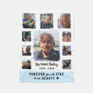 Manta Polar Memorial Keepsake Edge Fade Collage de fotos Azul