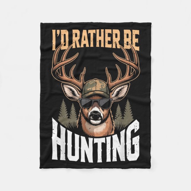 Manta Polar Men Youth Id Rather Be Hunting Humor Camo Deer Hun (Anverso)