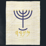 Manta Polar Menorah<br><div class="desc">Menorah con letras en hebreo paleo. El fondo dice (en hebreo paleo 'YHUH Shalom Alaykim / la paz de YHUH sea con ustedes). Personalice agregando su propio nombre. Para hacer de este su propio diseño 'Haga clic para Personalizar más adelante" ... o 'Transfiera este diseño' para imprimir el mismo diseño...</div>