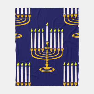 Manta Polar menorah azul hanukkah jewish print