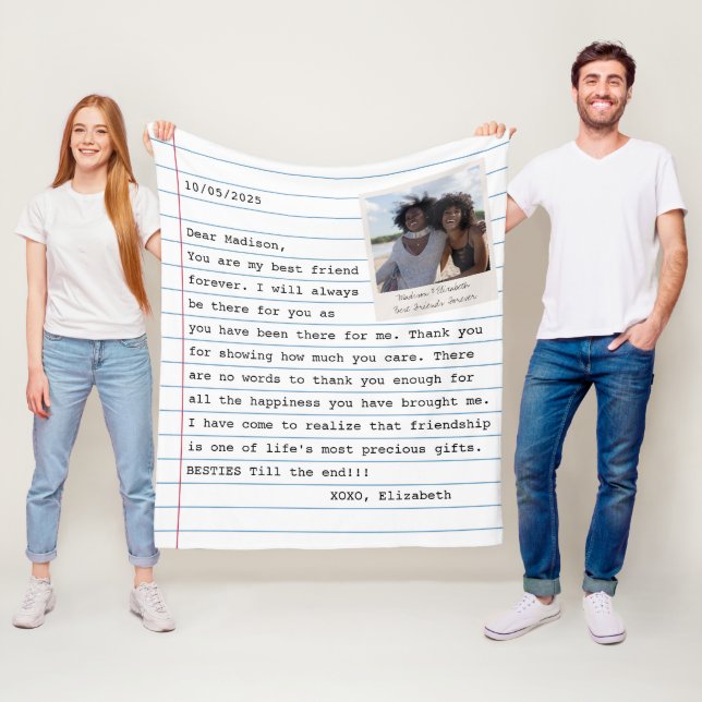 Manta Polar Mensaje de carta personalizada de fotos de los mej (In situ)