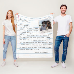 Manta Polar Mensaje de carta personalizada de mejor foto de am