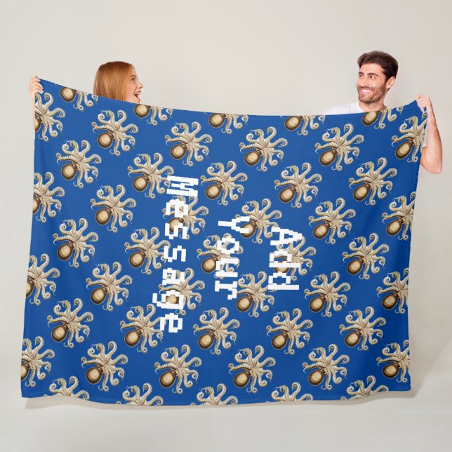 Manta Polar Mensaje de personalizado Octopus Regalo de cumplea (In situ)