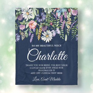 Manta Polar Mensaje personalizado de las flores silvestres de