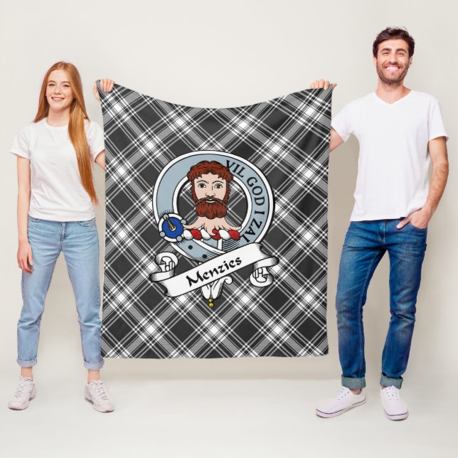 Manta Polar Menzies Clan Badge Tartan Plaid (In situ)