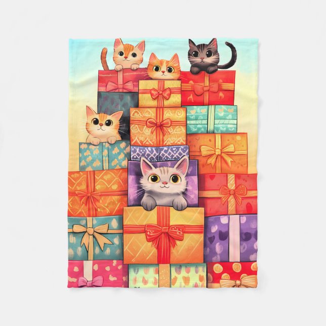 Manta Polar Meow Gift Birthday Tower (Anverso)